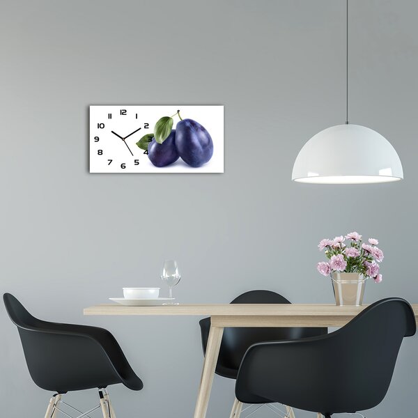 Moderní skleněné hodiny na stěnu Švestky pl_zsp_60x30_f_71028345
