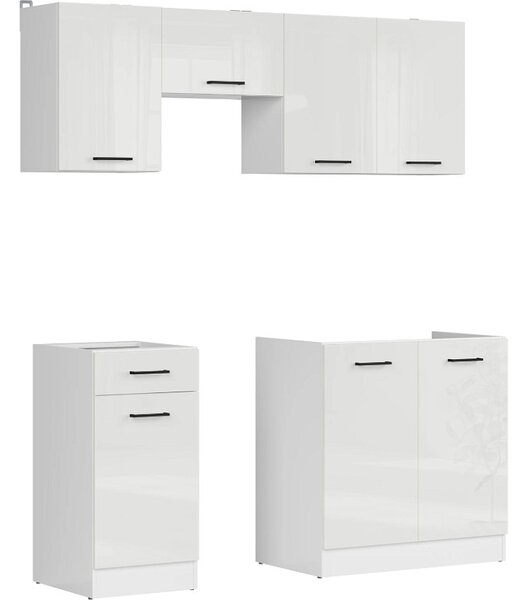 Kuchyň JUNONA MODUL VERZE2 BBL TAFLA 170 cm, bílá/bílá křída lesk