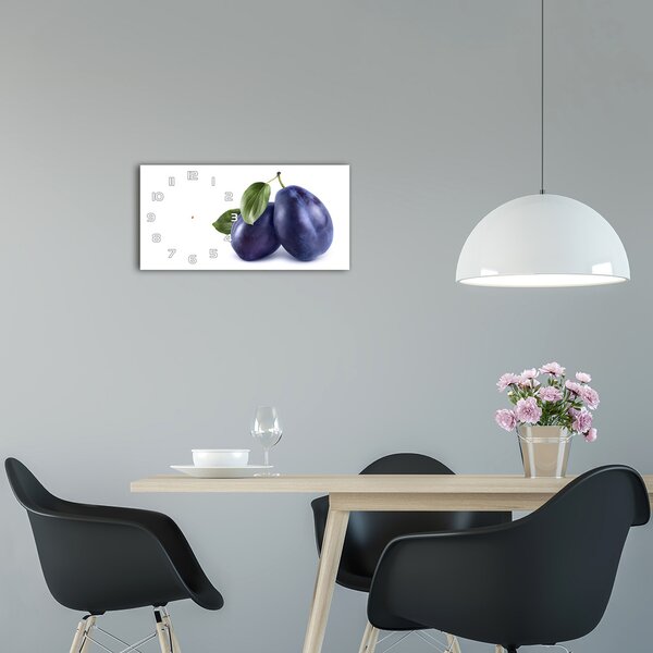 Moderní skleněné hodiny na stěnu Švestky pl_zsp_60x30_f_71028345