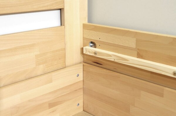 Zvýšená postel s úložným prostorem Trinity, 140x210, masiv buk