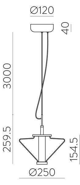 ACB Iluminacion Závěsné LED svítidlo YARA 9,5W, Ø 25 cm, CRI90, 2700K Barva: Fumé
