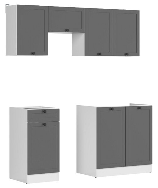 Kuchyň JUNONA MODUL VERZE2 BBL RAMKA 170 cm, bílá/grafit