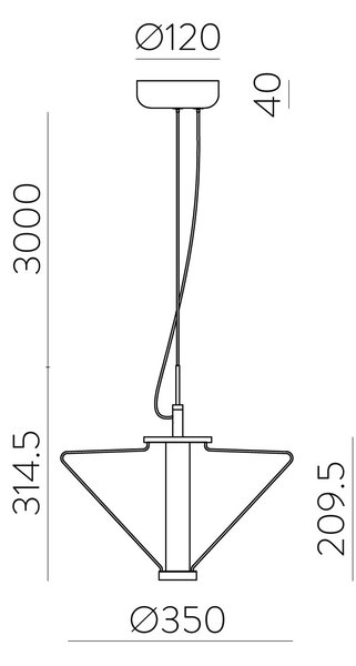 ACB Iluminacion Závěsné LED svítidlo YARA 14,5W, Ø 35 cm, CRI90, 2700K Barva: Fumé