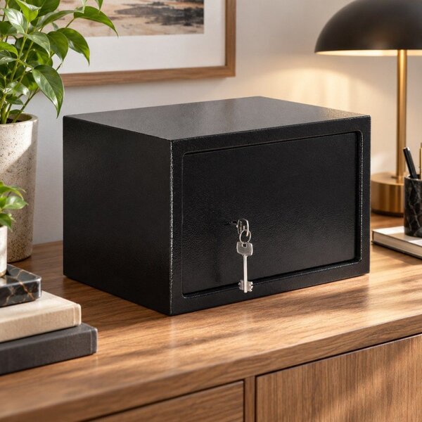 Trezor na peníze na klíč 31x20x20 cm SPRINGOS HA5055 černý