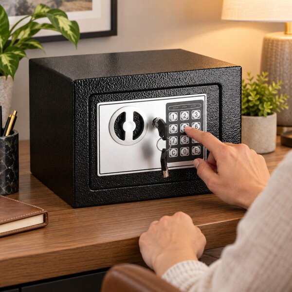 Trezor na peníze 23x17x17 cm SPRINGOS HA5059 černý