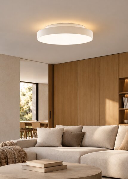 ACB Iluminacion Stropní LED svítidlo LISBOA 31,5W + 5W, ø 40 cm, CCT 3000-4000K Stmívání, řízení: ON/OFF, Barva materiálu: Bílá