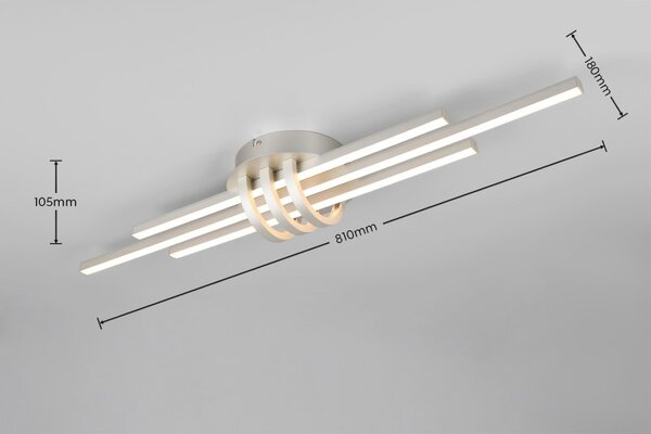 TRIO Reality R67873107 CINTO stropní svítidlo SMD LED 20W/2380lm 3000K nikl matný, switchdimmer