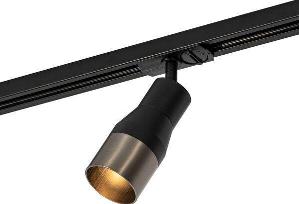 Moderní bodové světlo černé s kovově šedou pro jednofázový kolejnicový systém GU10 50mm - Iconic Kohua