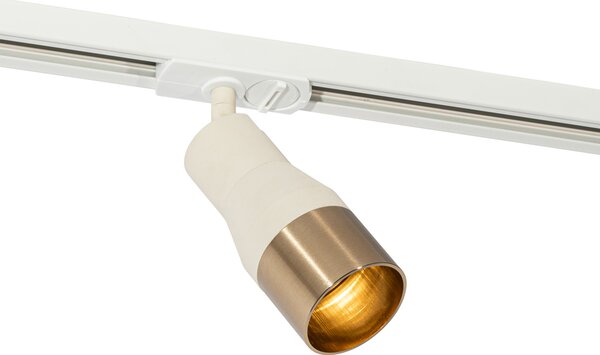 Moderní bodové světlo béžové se zlatem pro 1-fázový kolejnicový systém GU10 50mm - Iconic Kohua