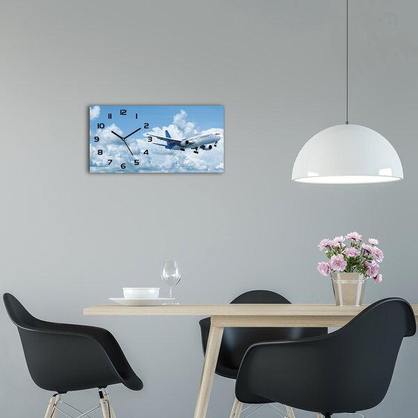 Skleněné hodiny na stěnu Letadlo na nebi pl_zsp_60x30_f_72304948