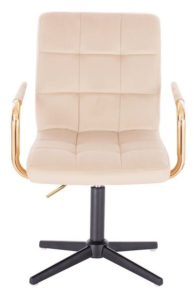LuxuryForm DESIGN Židle VERONA GOLD VELUR na černém kříži - krémová