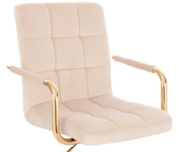 LuxuryForm DESIGN Židle VERONA GOLD VELUR na černém kříži - krémová