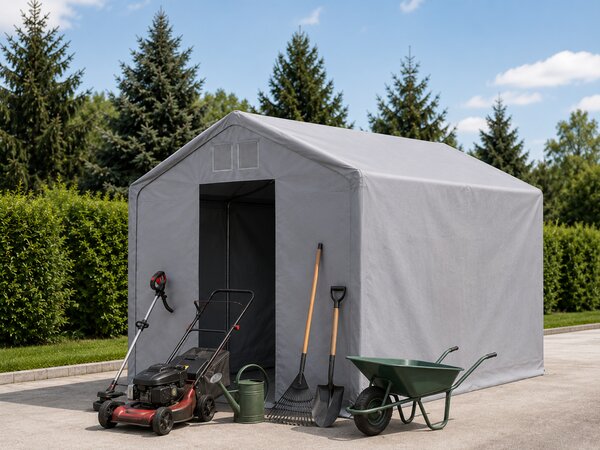 Mobilní skladová hala 6x8m - šedá barva Šedá