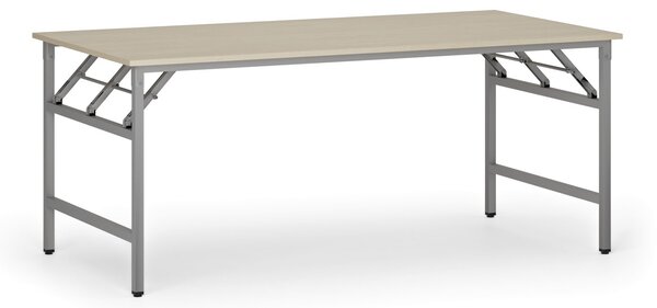 Konferenční stůl FAST READY, 180x90 cm, šedostříbrná podnož, bříza