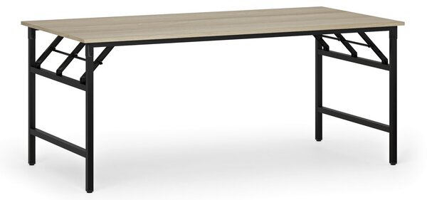 Konferenční stůl FAST READY, 180x90 cm, černá podnož, dub přírodní