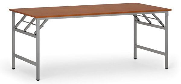 Konferenční stůl FAST READY, 180x90 cm, šedostříbrná podnož, třešeň