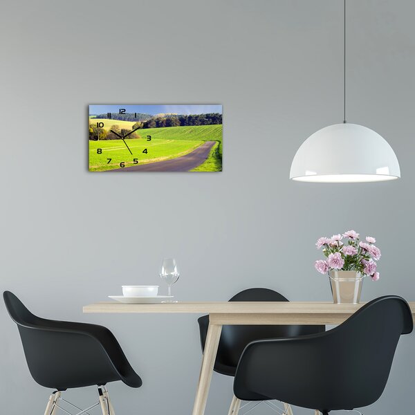 Moderní skleněné hodiny na stěnu Polní cesta pl_zsp_60x30_f_72725043