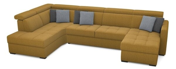Rohová sedací souprava pro každodenní rozkládání NARDO do tvaru U Levý roh - plocha spaní 140x190 cm s úložným prostorem