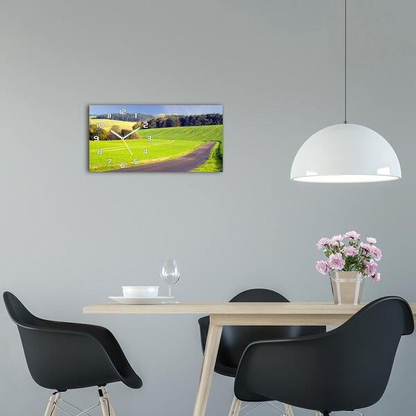 Moderní skleněné hodiny na stěnu Polní cesta pl_zsp_60x30_f_72725043
