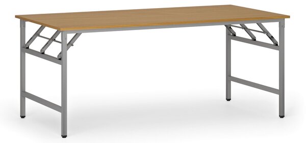 Konferenční stůl FAST READY, 180x90 cm, šedostříbrná podnož, buk