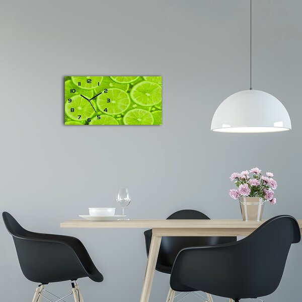 Moderní skleněné hodiny na stěnu Limetky pl_zsp_60x30_f_73345991