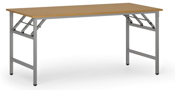 Konferenční stůl FAST READY, 160x80 cm, šedostříbrná podnož, buk