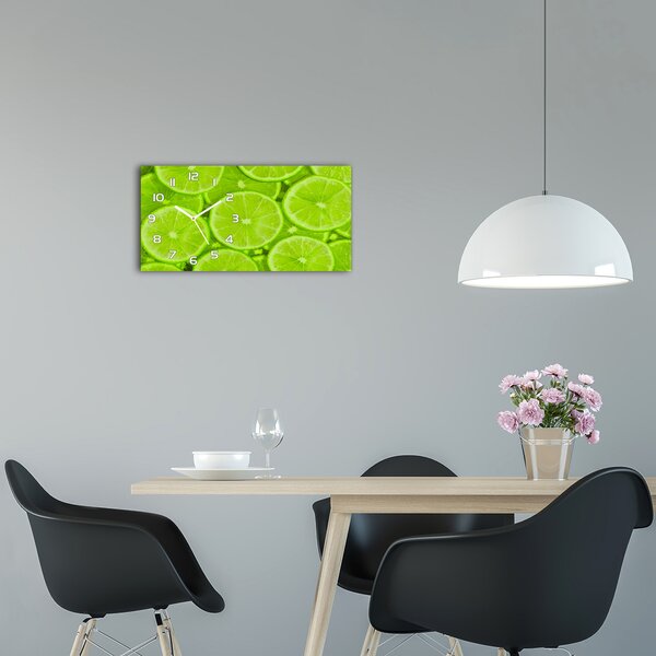 Moderní skleněné hodiny na stěnu Limetky pl_zsp_60x30_f_73345991