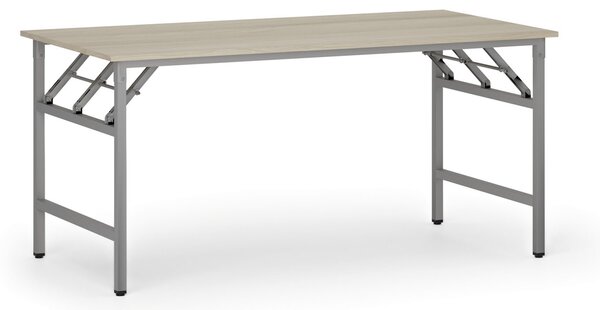 Konferenční stůl FAST READY, 160x80 cm, šedostříbrná podnož, dub přírodní