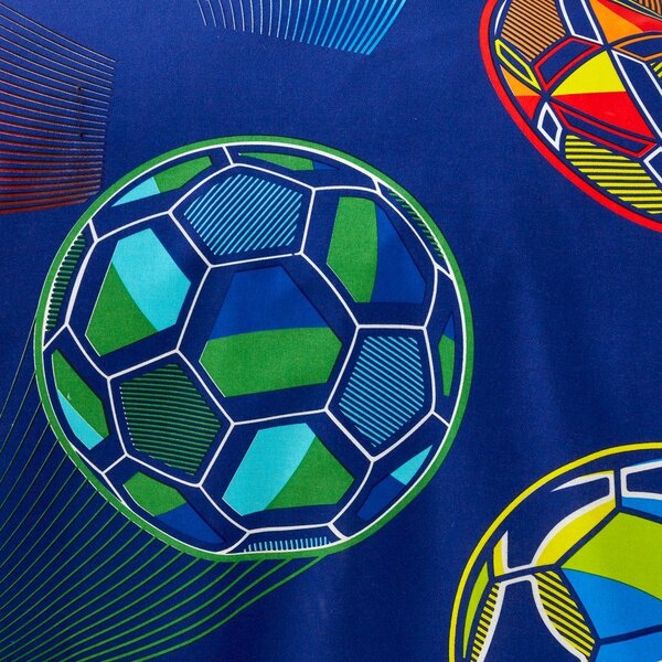 Modré dětské povlečení na dvoulůžko 200x200 cm Bright Football – Catherine Lansfield