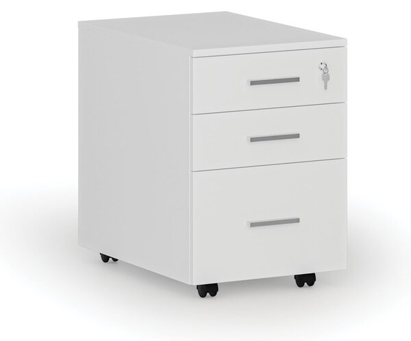 Kancelářský mobilní kontejner na závěsné složky SOLID, 3 zásuvky, 430 x 546 x 619 mm, bílá