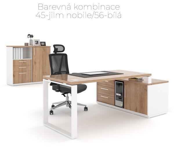 Kancelářská sestava EPIC Z5 U pro jednu osobu (Sestava s délkou stolu 160cm a délkou komody 140cm ve varintě L/P)