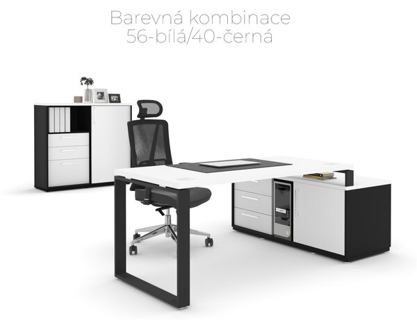 Kancelářská sestava EPIC Z5 U pro jednu osobu (Sestava s délkou stolu 160cm a délkou komody 140cm ve varintě L/P)