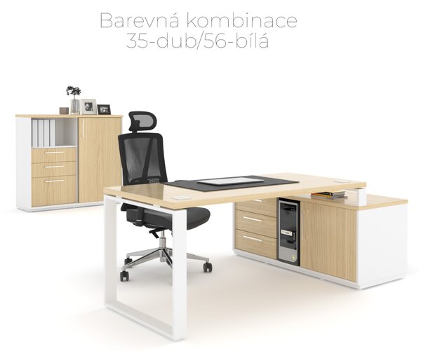 Kancelářská sestava EPIC Z5 U pro jednu osobu (Sestava s délkou stolu 160cm a délkou komody 140cm ve varintě L/P)