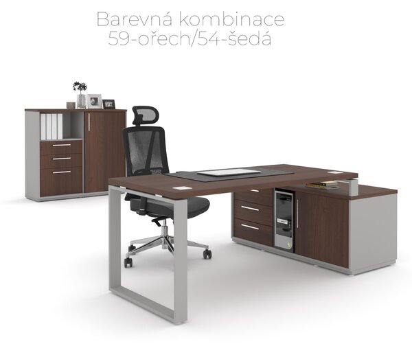 Kancelářská sestava EPIC Z5 U pro jednu osobu (Sestava s délkou stolu 160cm a délkou komody 140cm ve varintě L/P)