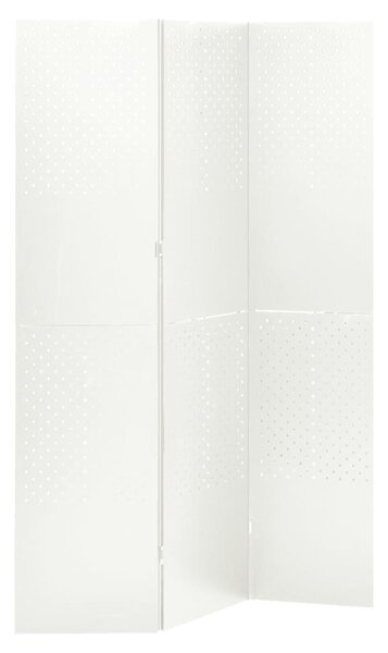 3dílný paraván bílý 120 x 180 cm ocel