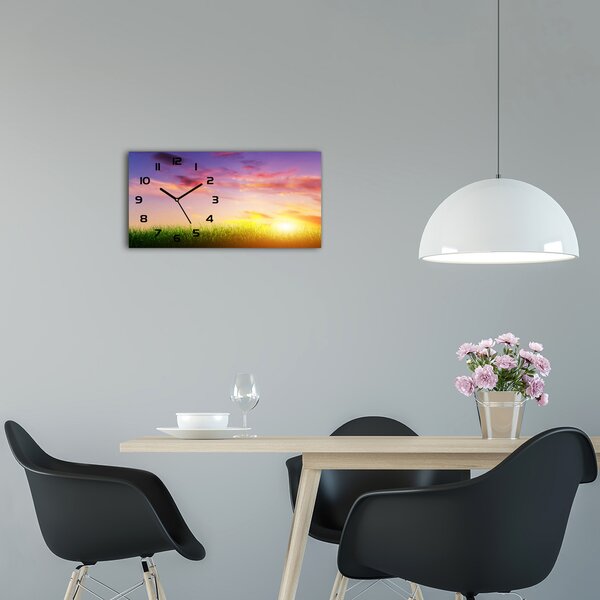 Skleněné hodiny na stěnu tiché Západ slunce pl_zsp_60x30_f_74291486