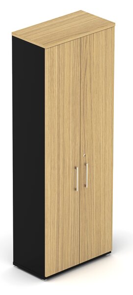 NABYTEK-DESIGNOVY.CZ - DE686 - Skříň kancelářská EPIC, 6 polic, výška 218,5cm, dub/černá