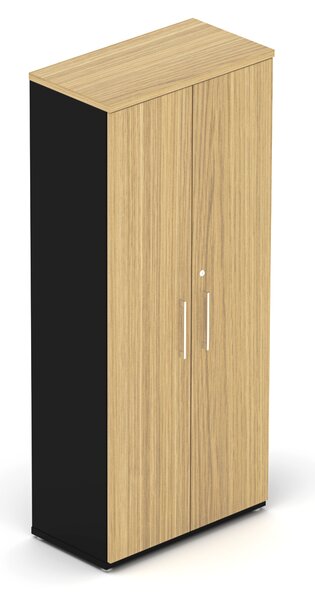 NABYTEK-DESIGNOVY.CZ - DE585 - Skříň kancelářská EPIC, 5 polic, výška 183,3cm, dub/černá