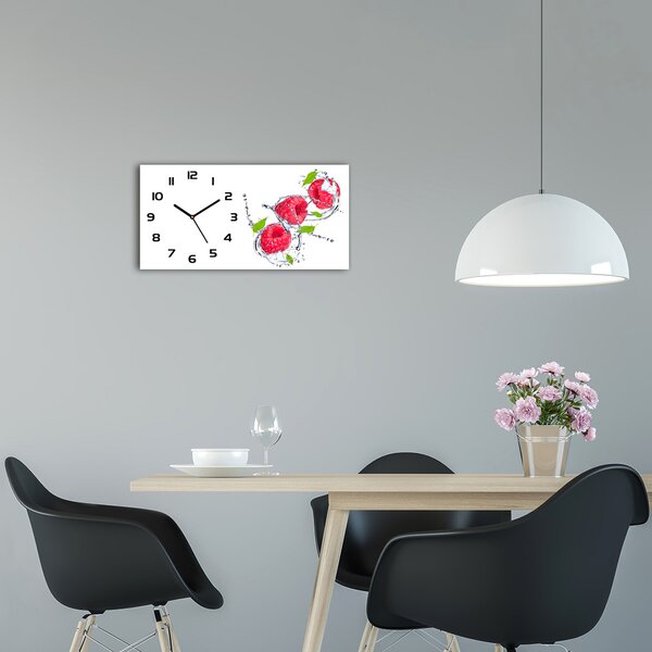 Skleněné hodiny na stěnu tiché Malina a voda pl_zsp_60x30_f_74089833