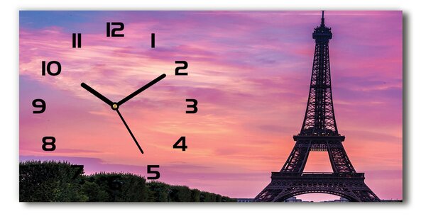 Skleněné hodiny na stěnu Eiffelova věž Paříž pl_zsp_60x30_f_74472926