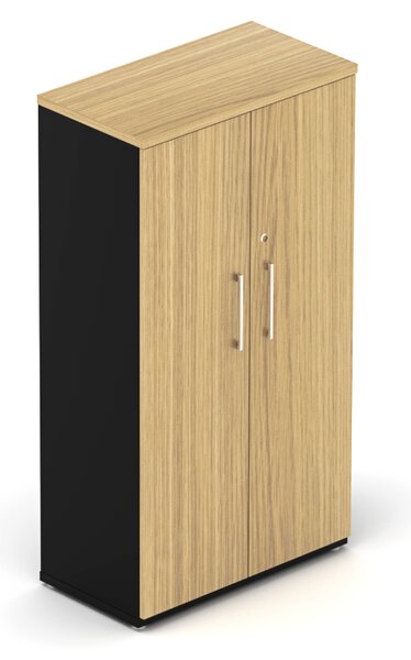 NABYTEK-DESIGNOVY.CZ - DE484 - Skříň kancelářská EPIC, 4 police, výška 148,1cm, dub/černá
