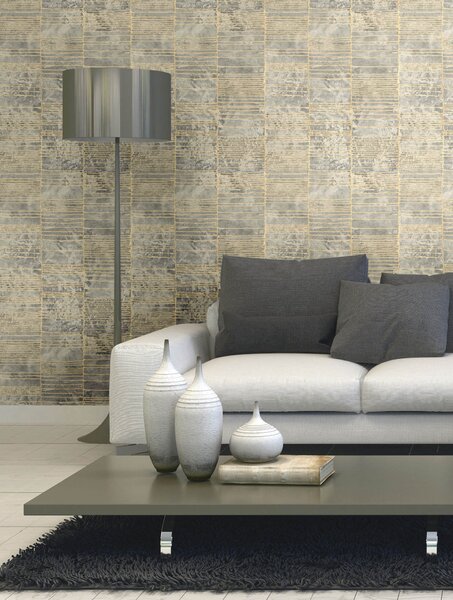 Luxusní černá geometrická vliesová tapeta na zeď, 57408 Aurum II Limonta