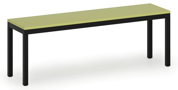 Šatní lavice, sedák - lamino, délka 1200 mm, černé nohy, zelená