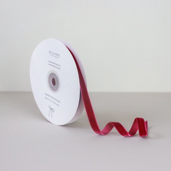 Sametová stuha 1 cm – Wine (10 m)