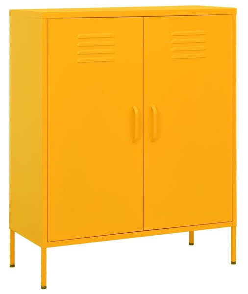 Úložná skříň hořčicově žlutá 80 x 35 x 101,5 cm ocel