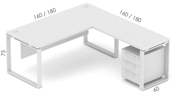 Kancelářská sestava EPIC Z13 O, délka stolu 160cm, délka s přís.stolem 160cm (Sestava pro jednu osobu)