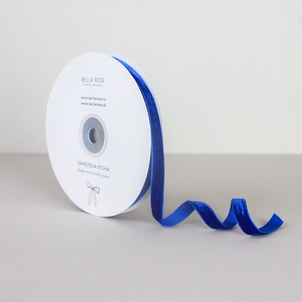 Sametová stuha 1 cm – Royal Blue (10 m)