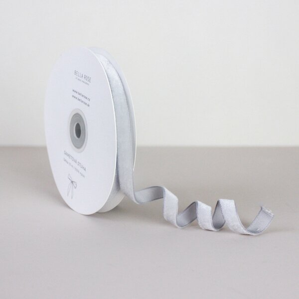 Sametová stuha 1 cm – Grey (10 m)