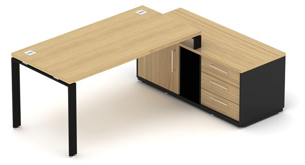 Kancelářská sestava EPIC Z7 U pro jednu osobu (Sestava s délkou stolu 160cm a délkou komody 140cm ve varintě L/P)