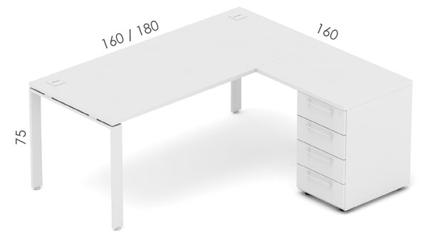 Kancelářská sestava EPIC Z11 U, délka stolu 160cm (Sestava pro jednu osobu)